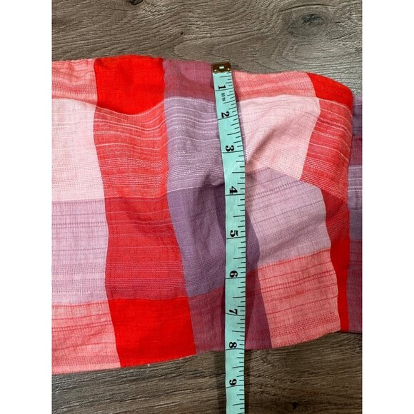 English Factory NWOT Pink Red & Lavender Buffalo Check Multi-Way Tie Top Small - Picture 12 of 13